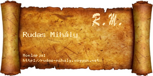 Rudas Mihály névjegykártya